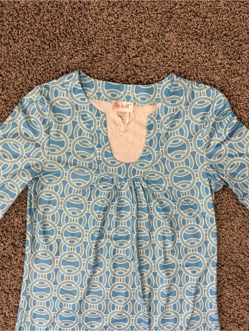Top It Off Blue Patterned shift dress - Picture 2 of 5